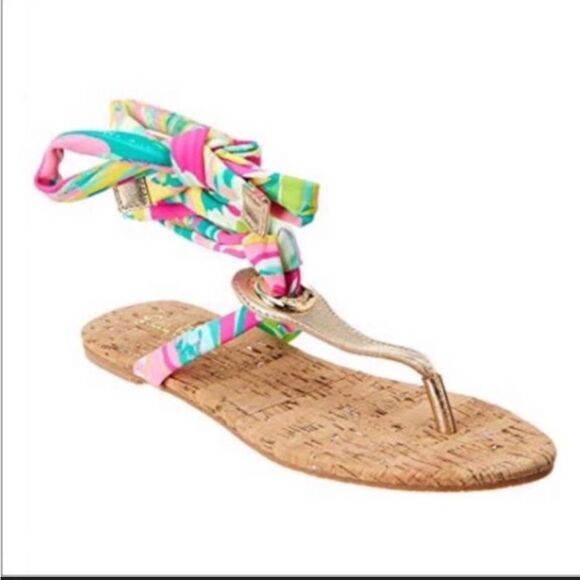 Lilly Pulitzer harbor wrap sandals - Picture 3 of 11